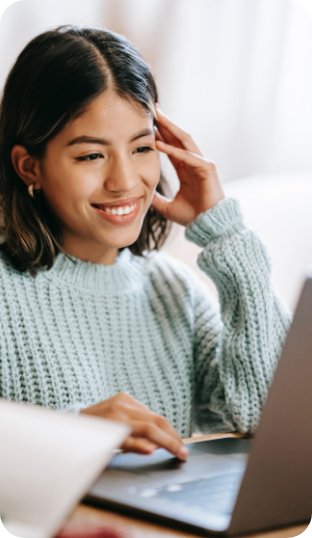 Woman in front of computer